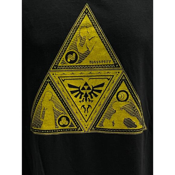 Legend of Zelda Black T-Shirt 2XL Triforce Link Ganon Silhouettes Nintendo 2019 - Picture 3 of 5